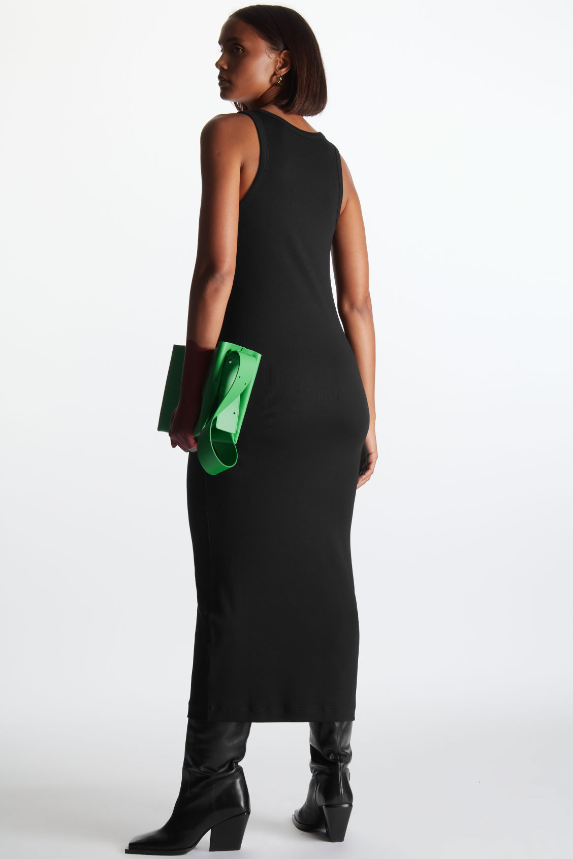 strapless open back dress Ribbed Tank Balloon Dress – Tibi Official main image 0
