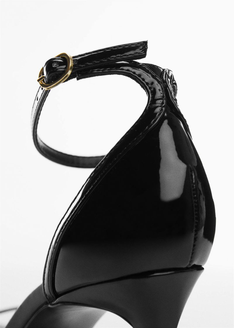 MANGO Patent Leather Effect Heeled Sandal endource
