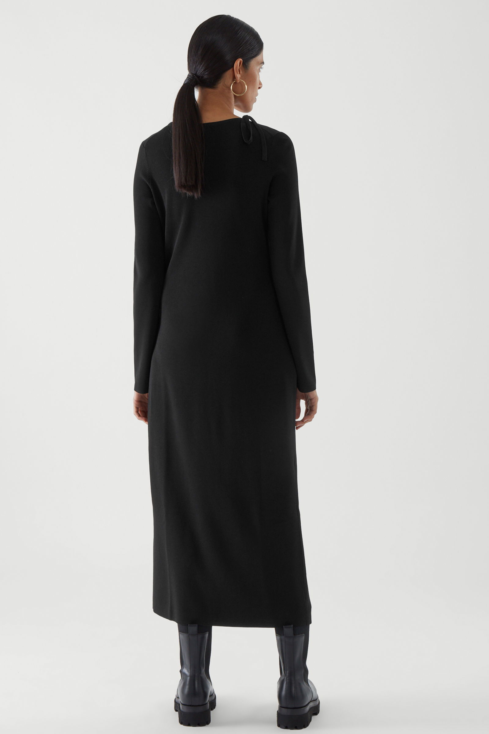 navy blue dress for baby girl COS Asymmetric Knitted Wrap Dress
