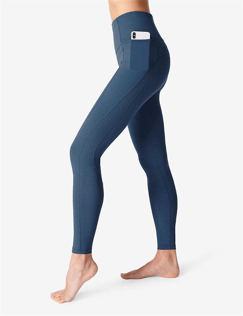 SWEATY BETTY Super Soft Flow Ribbed Stretch-Woven Yoga Leggings in