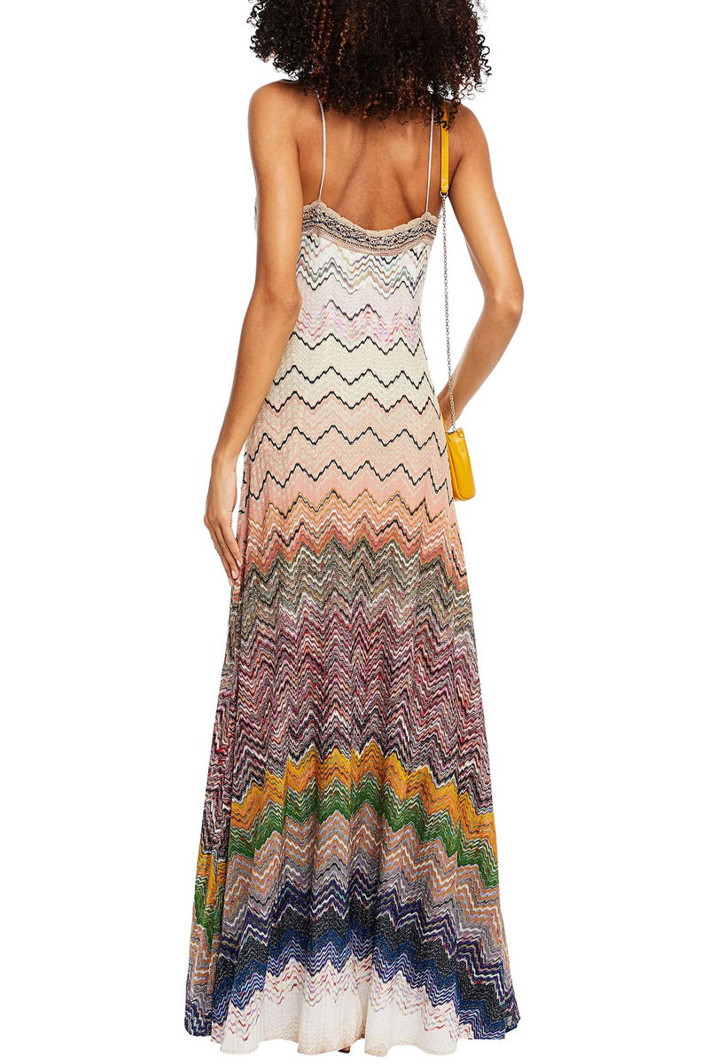 MISSONI Pointelle-Trimmed Metallic Crochet-Knit Maxi Dress | endource