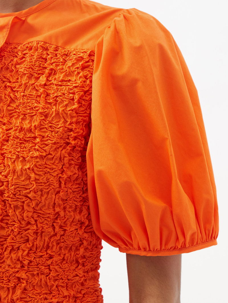 cecilie bahnsen orange dress Cotton minidress in orange - Cecilie Bahnsen