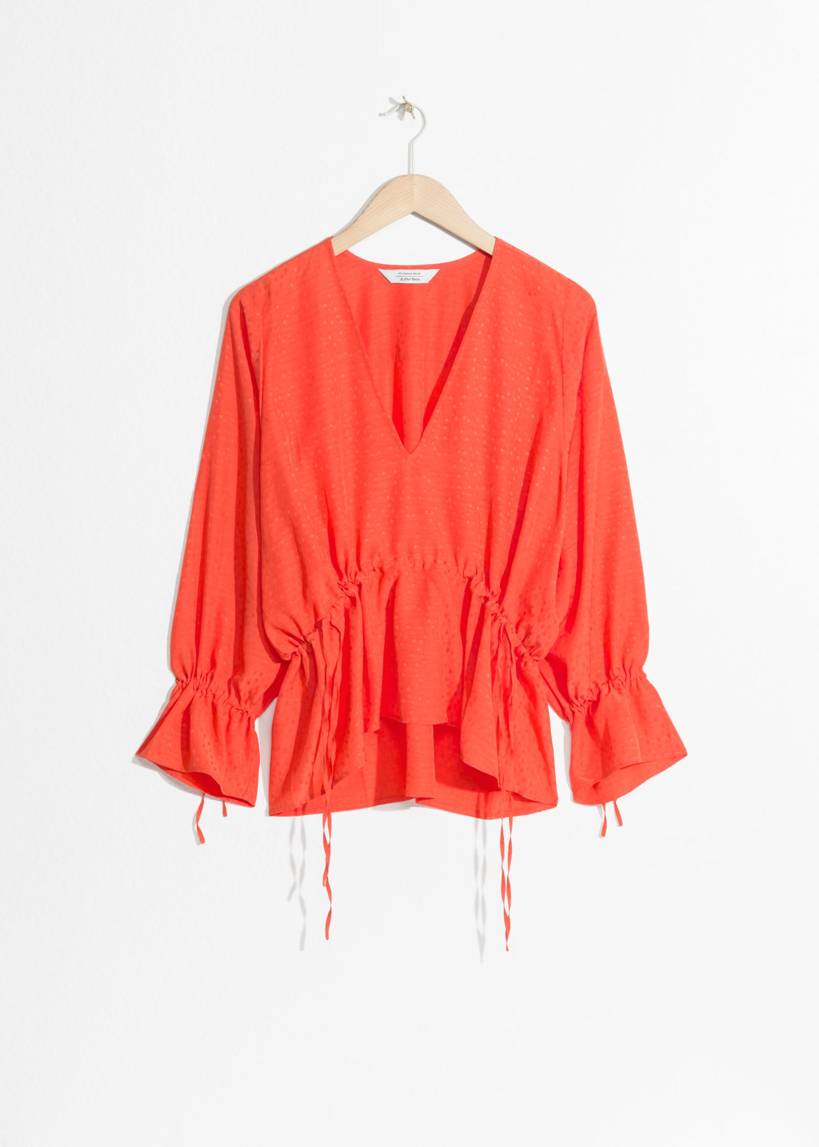 & OTHER STORIES Drawstring Jacquard Blouse | Endource