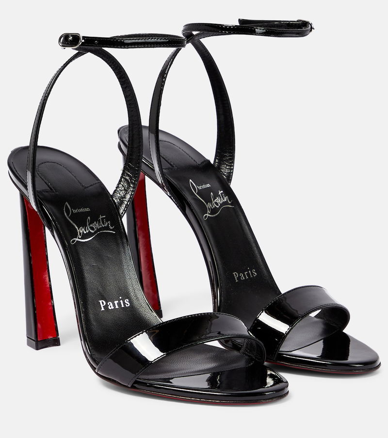 Christian Louboutin: Black Loubi Queen 120 Heeled Sandals