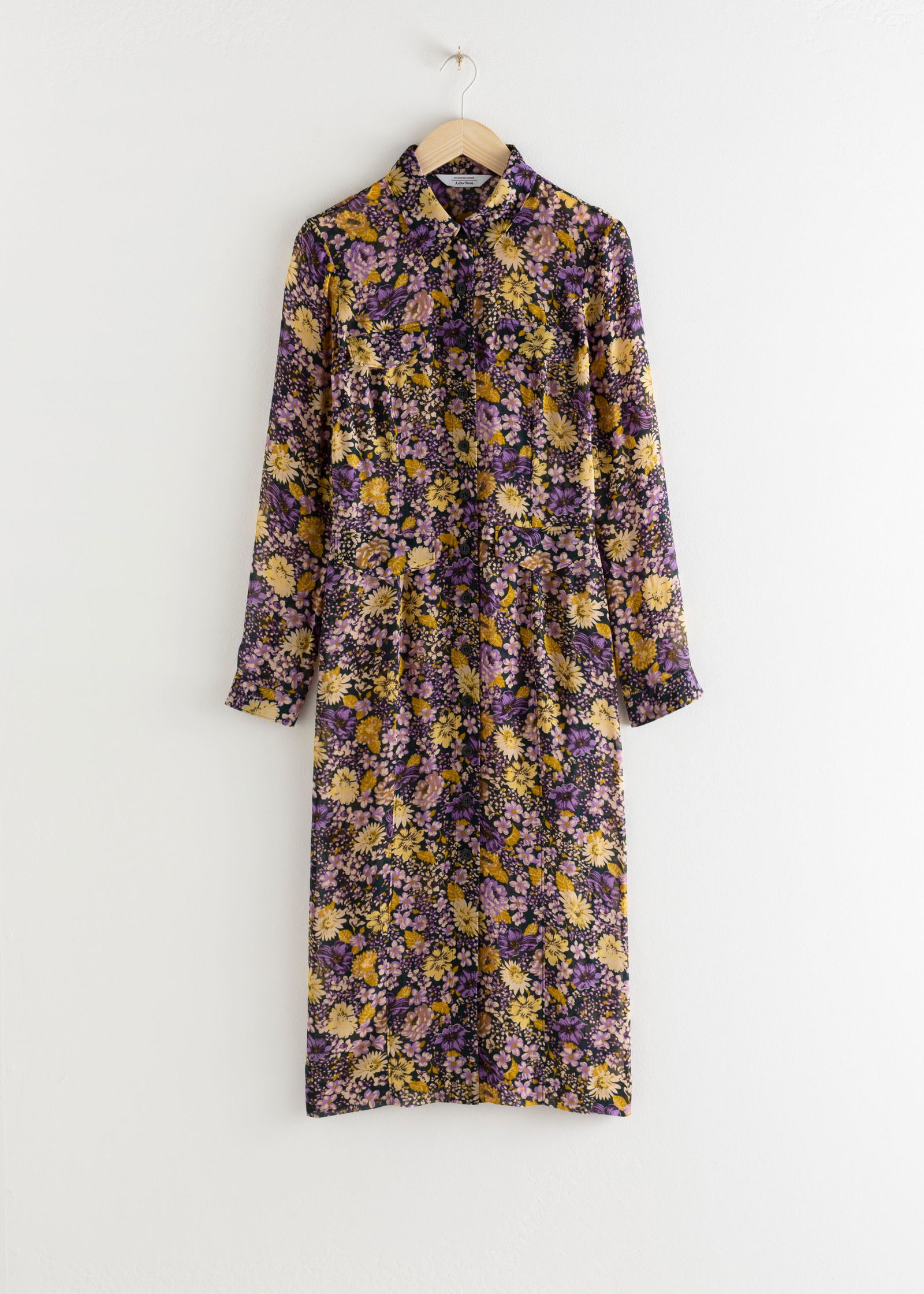 & OTHER STORIES Floral Utility Midi Shirt Dress | endource