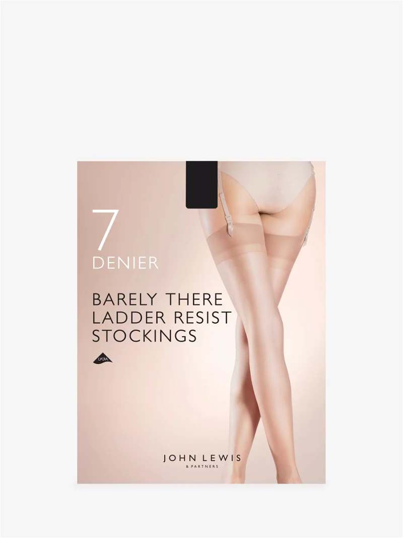 JOHN LEWIS 7 Denier Barely There Ladder Resist Stockings, Pack of 1