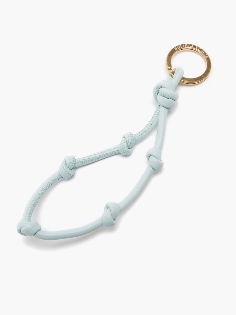 BOTTEGA VENETA Knot leather and gold-tone keyring