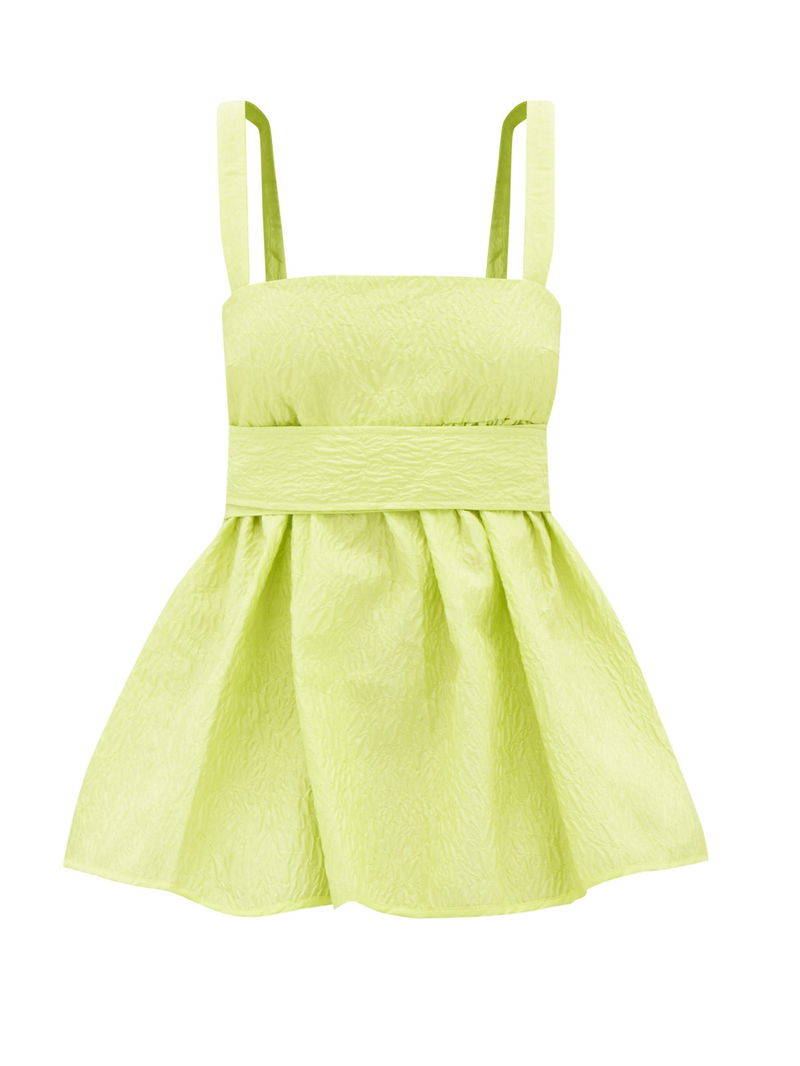CECILIE BAHNSEN Josie Cutout-Back Matelassé Top in Yellow | endource