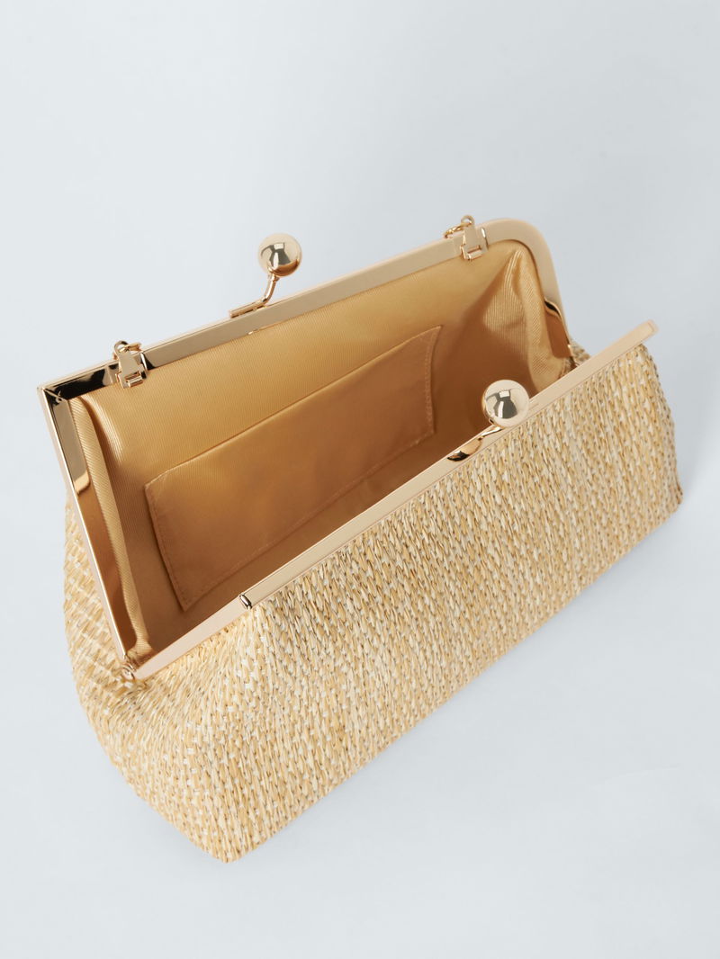 JOHN LEWIS Asymmetrical Raffia Clutch Bag endource
