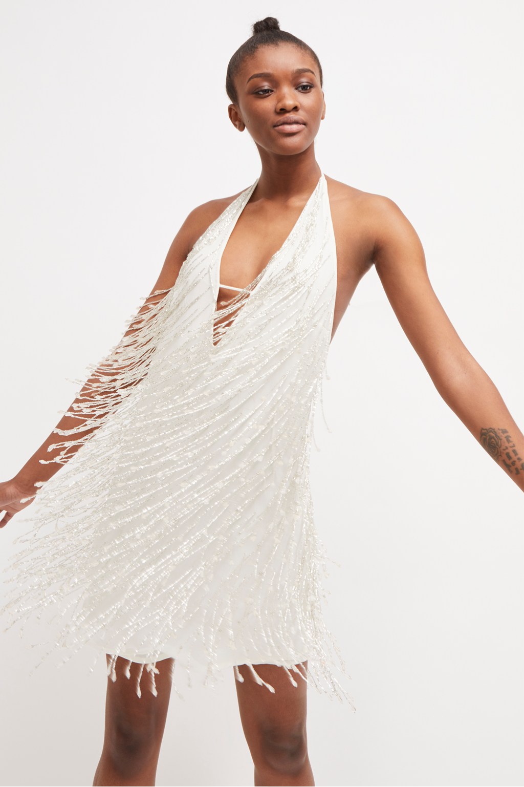 french connection silver sequin dress FRENCH CONNECTION Adalynn Sequin Dress