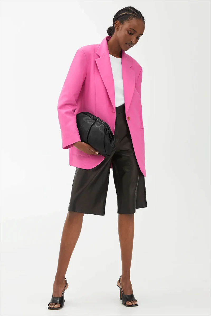 ARKET Oversized Cotton-Hemp Blazer in Pink | Endource