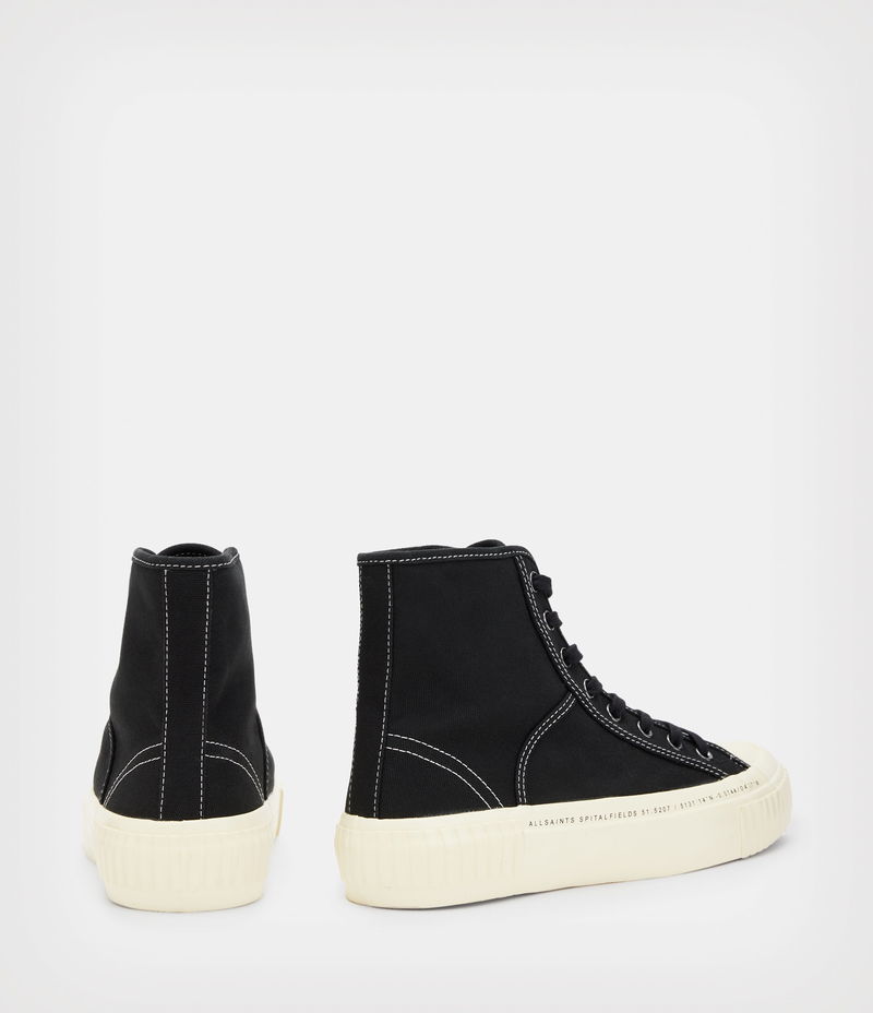 ALLSAINTS Douglas Script High Top Trainers in Black | Endource