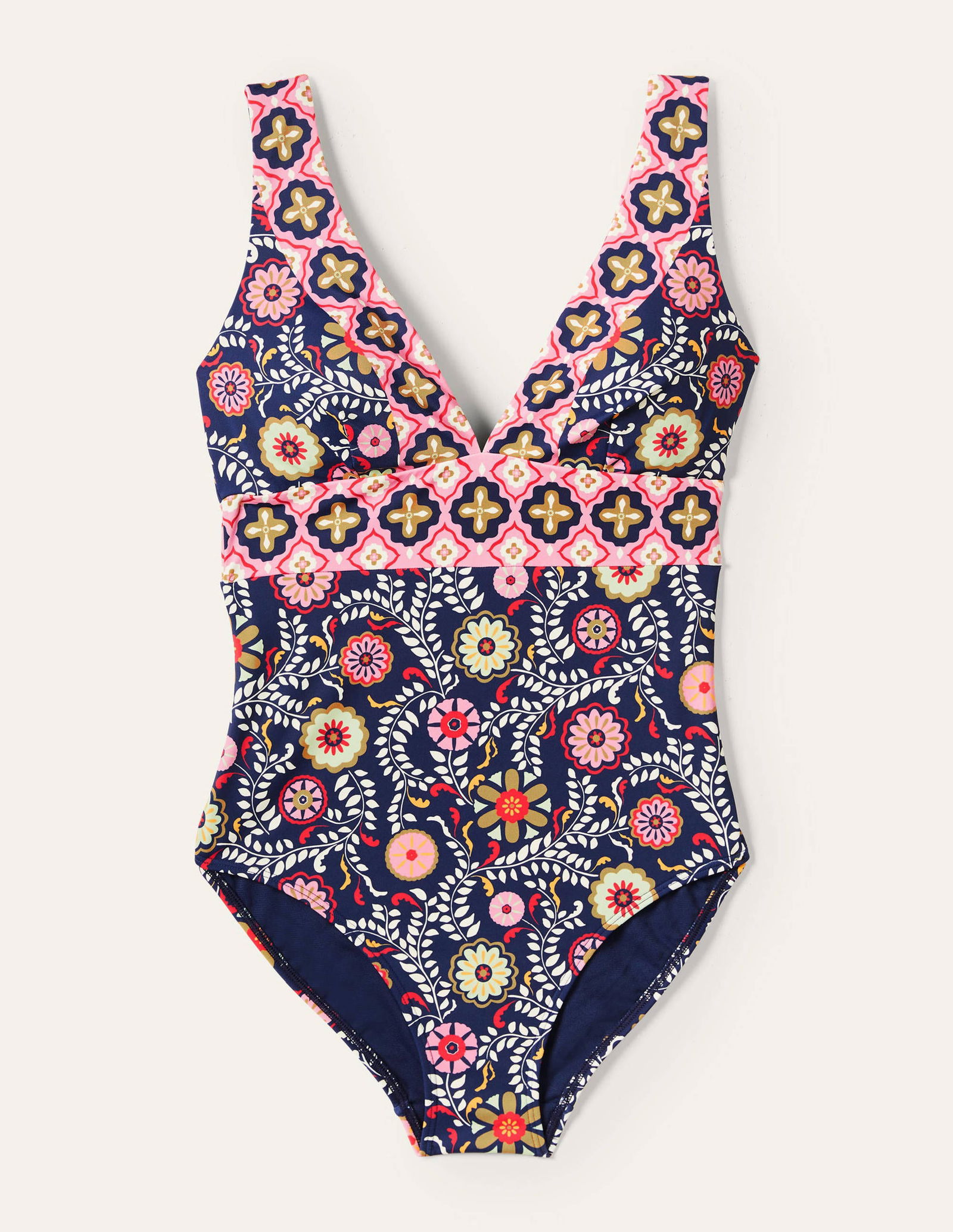 BODEN Porto Swimsuit in French Navy, Opulent Garden | Endource