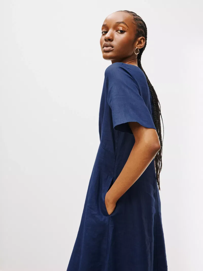 JOHN LEWIS V-Neck Linen Dress endource