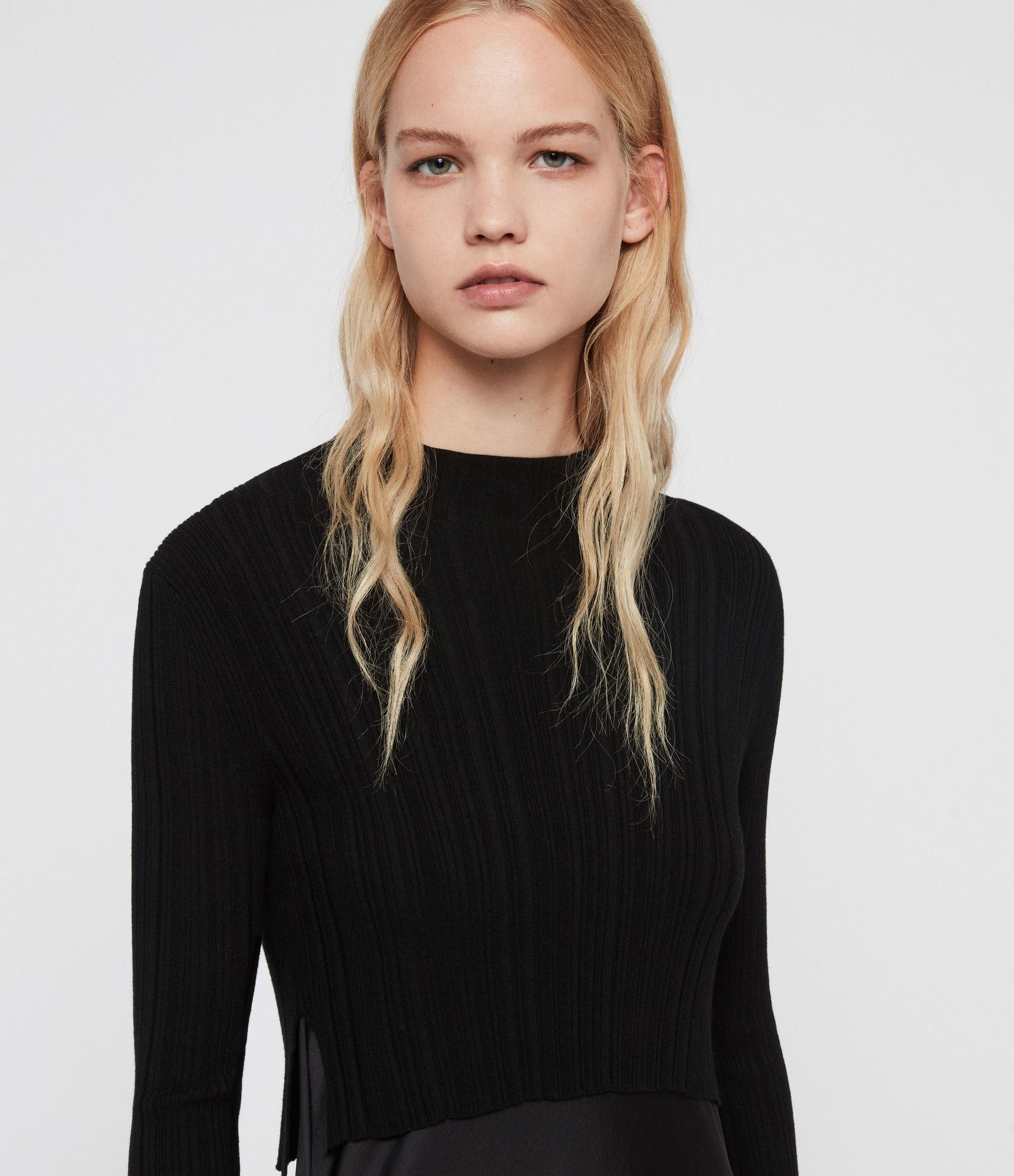 allsaints karla midi slip dress ALLSAINTS Karla 2-In-1 Slip Dress