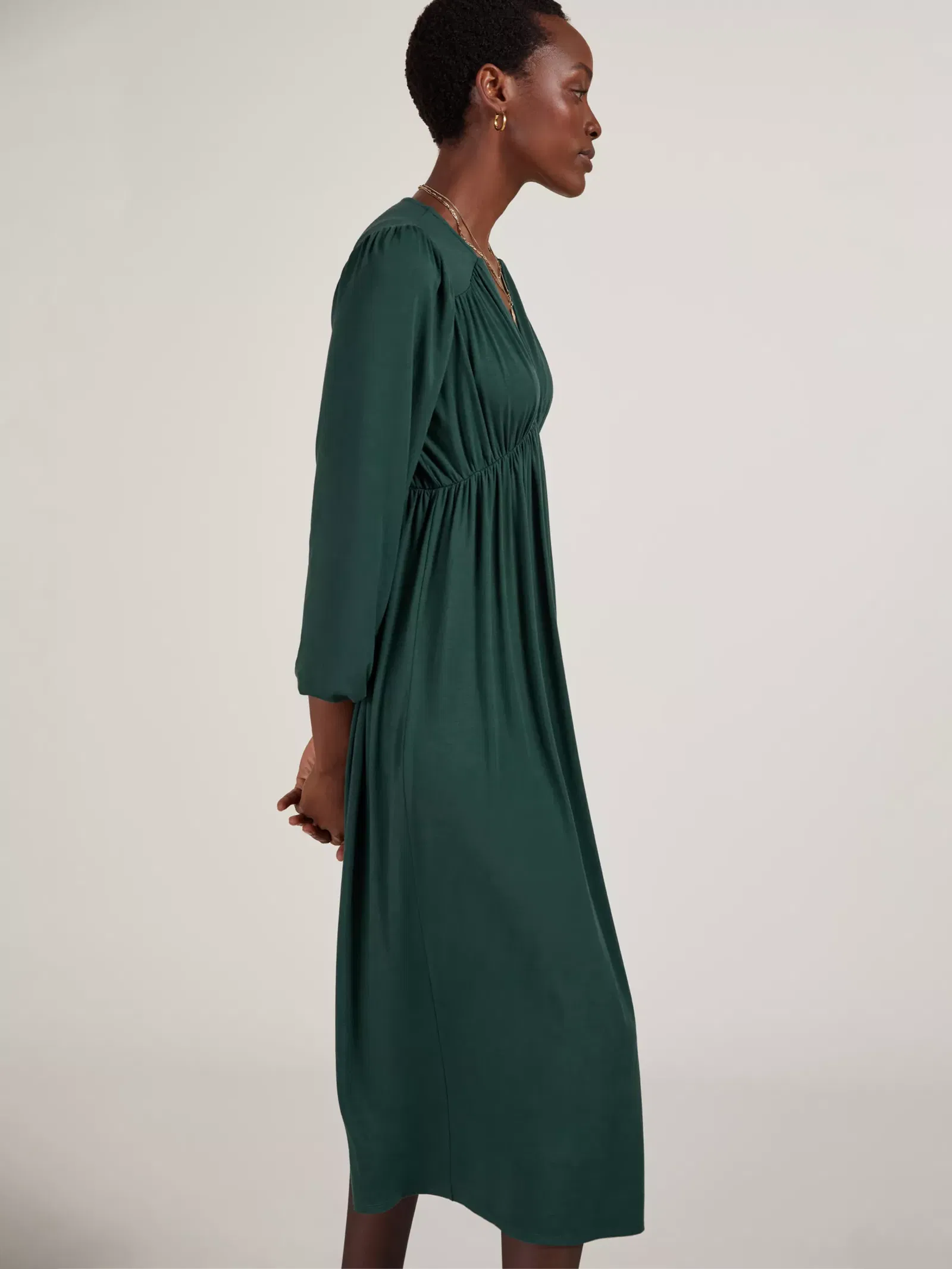 baukjen green dress Malin Recycled Cupro Dress - Dark Green