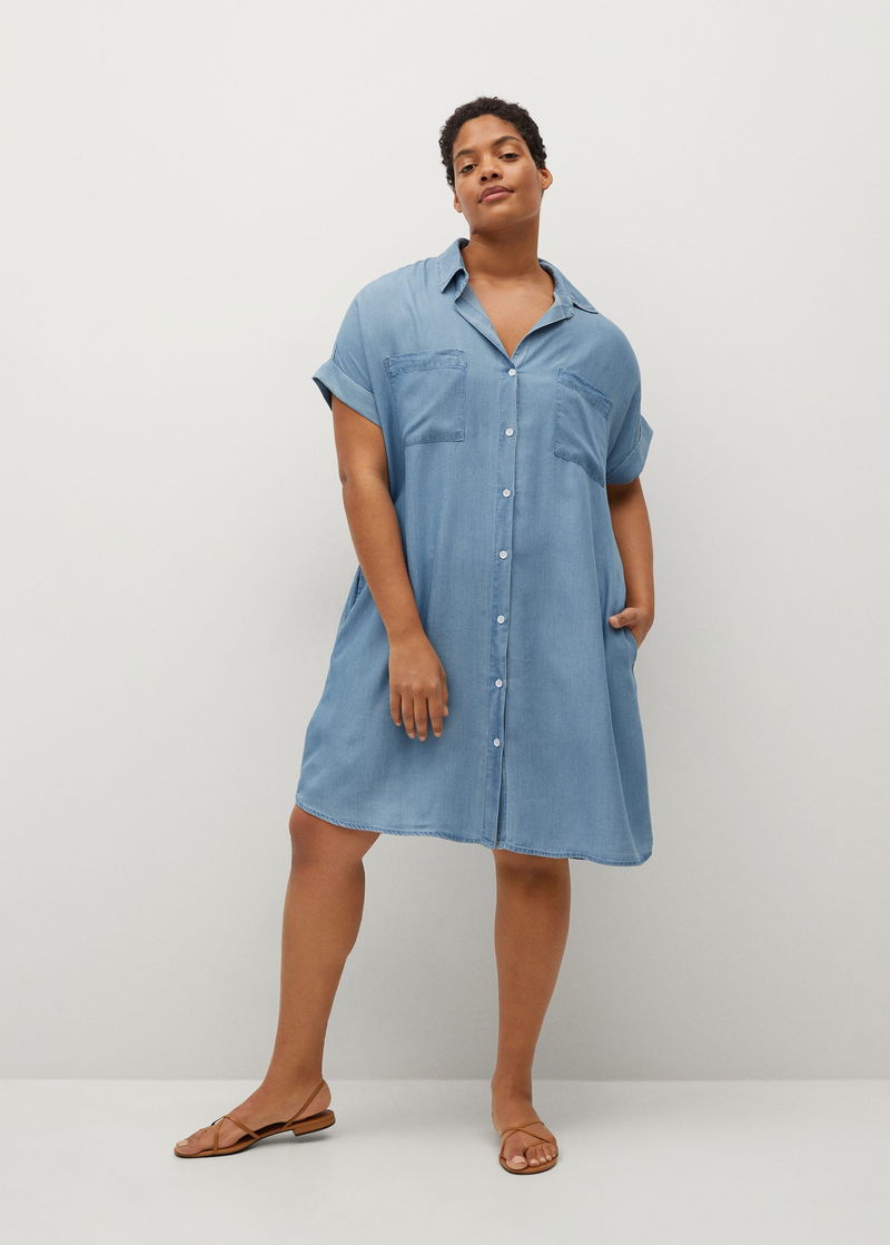 mama lyocell denim dress MANGO Lyocell Denim Dress