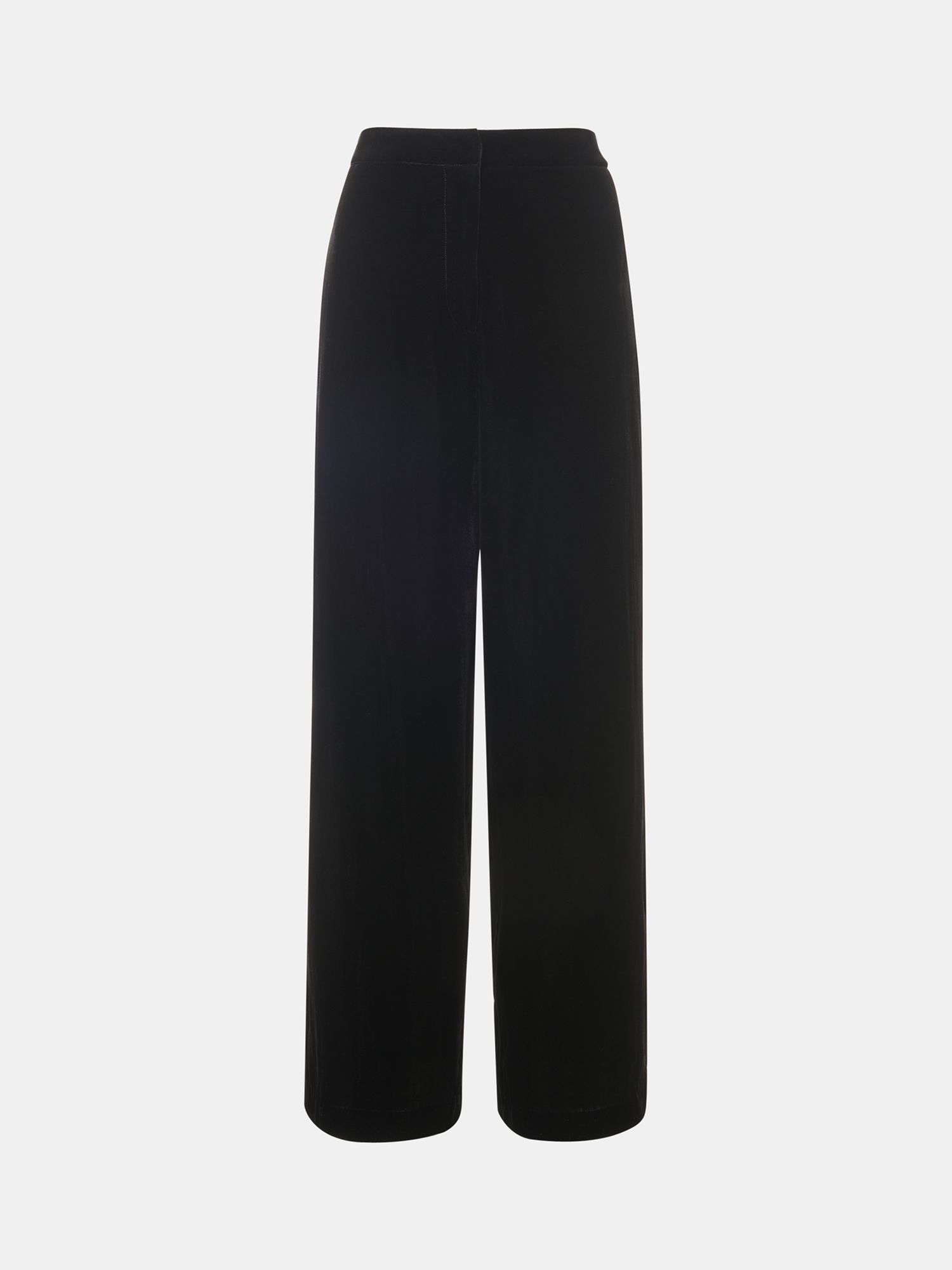 WHISTLES Petite Full Length Velvet Trousers in Black Endource