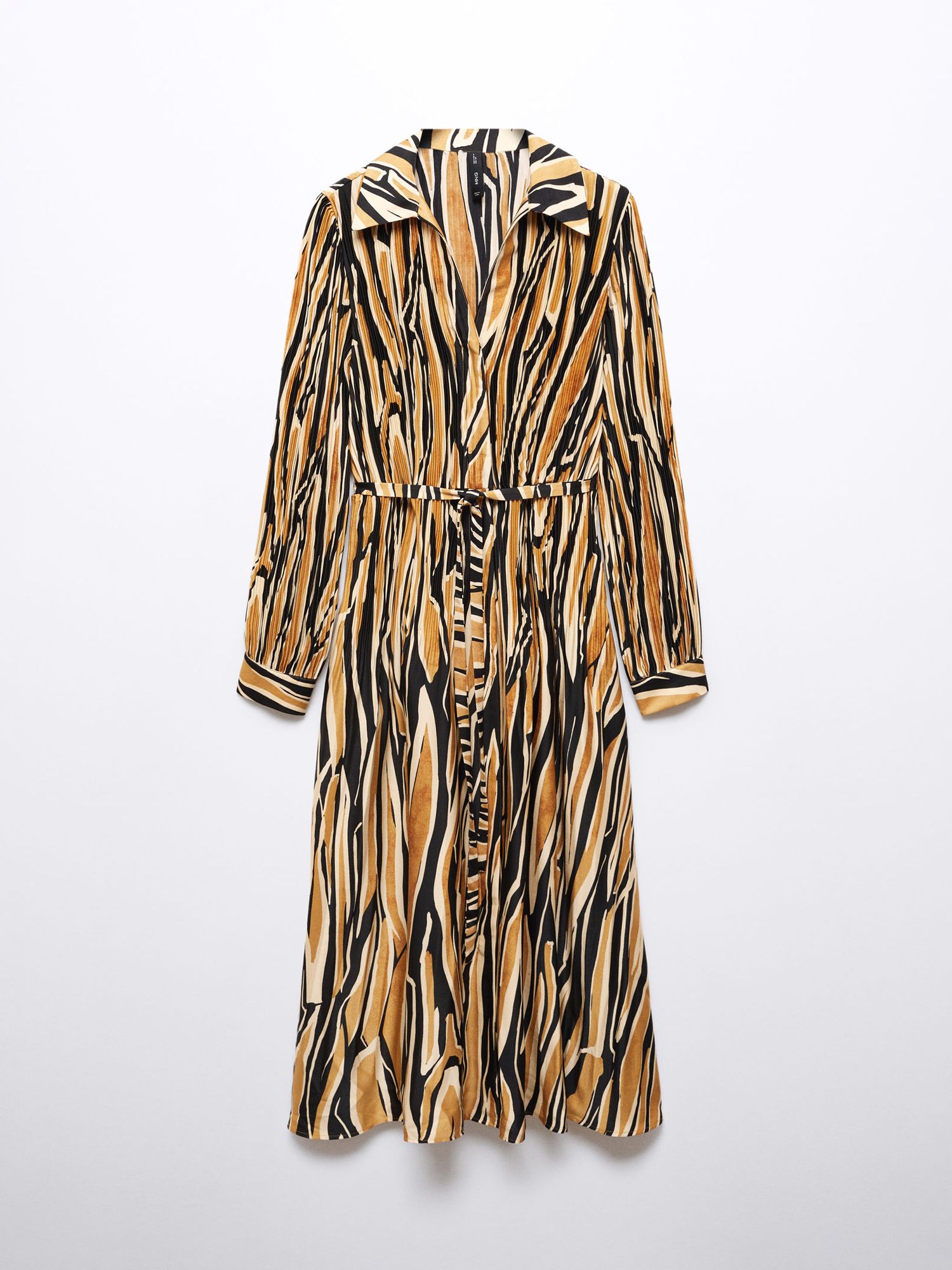 Mittoshop Abstract Print Waist Tie Midi Shirt Dress