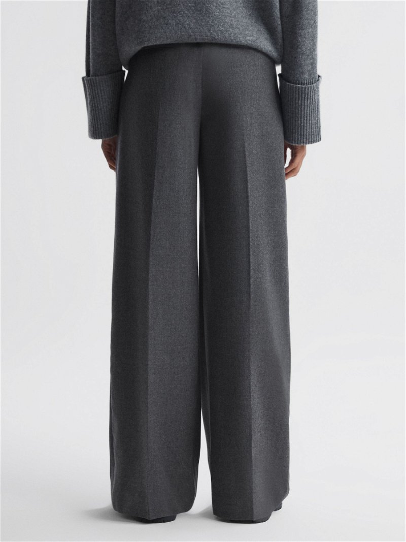 Albaray Satin Wide Leg Trousers, Grey at John Lewis & Partners