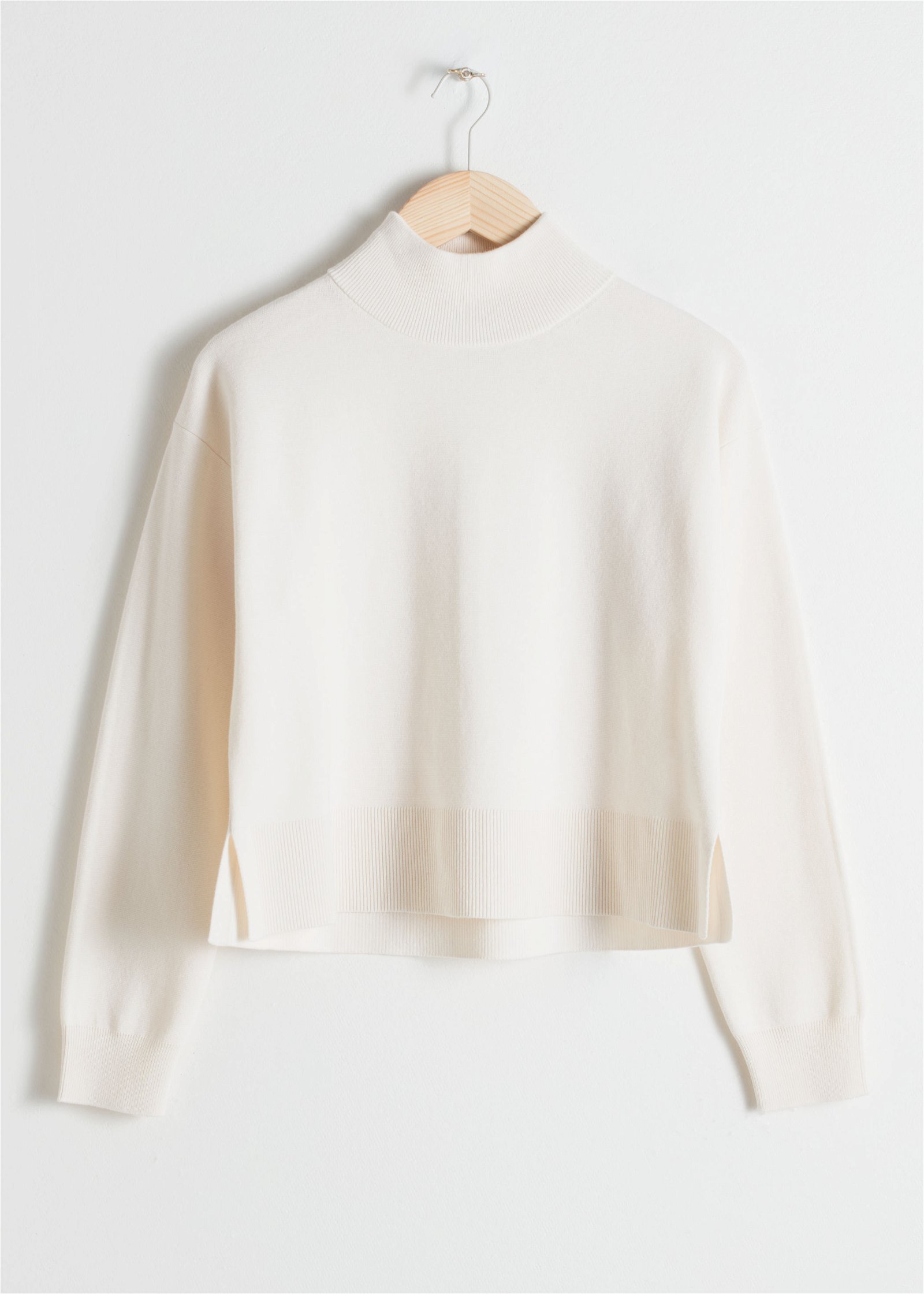  Other Stories mock neck sweater in off white