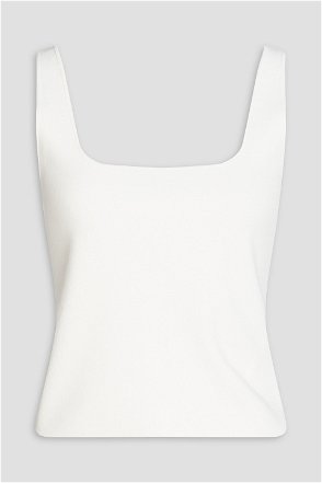 White PB Logo-embroidered jersey tank top, Balmain