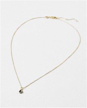 Oliver Bonas Auden Tourmaline Gold Plated Pendant Necklace in