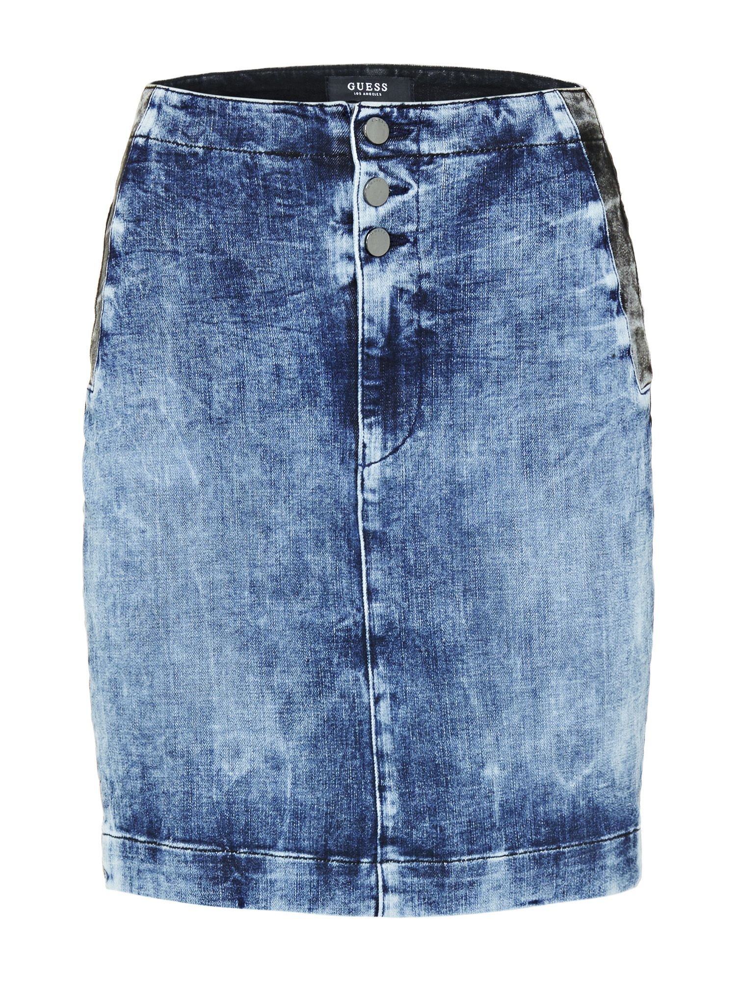Contrast Stitch Detail Corset Waist Denim Midi Skirt