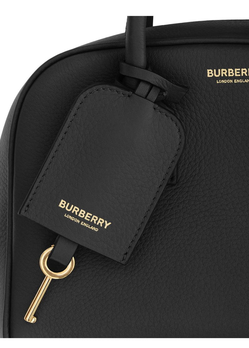 Burberry Leather And Vintage Check Half Cube Crossbody Bag