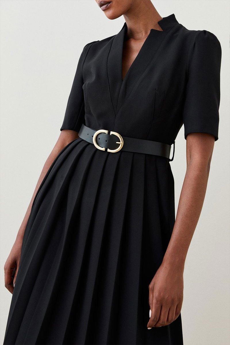 karen millen black pleated dress Staud Le Havre Dress Black