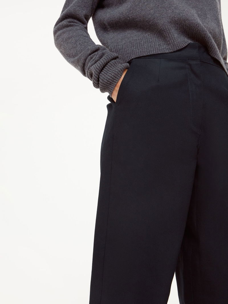 WHISTLES Petite Carla Barrel Leg Trousers in Navy