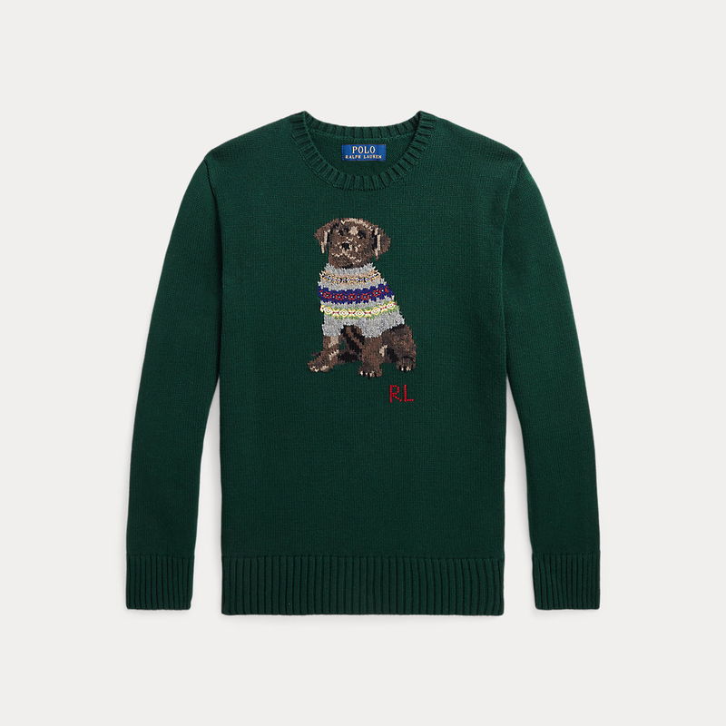 RALPH LAUREN Dog-Intarsia Crewneck Jumper endource