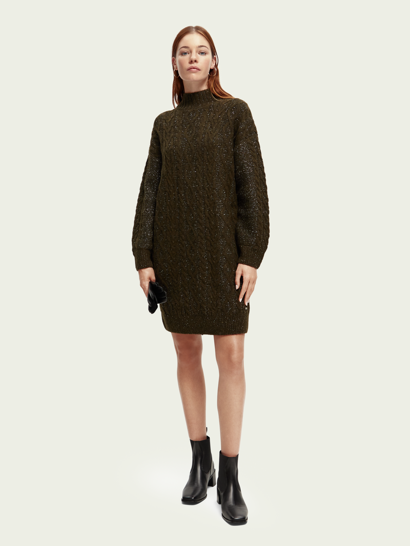 SCOTCH SODA Cable Knit Sweater Mini Dress endource