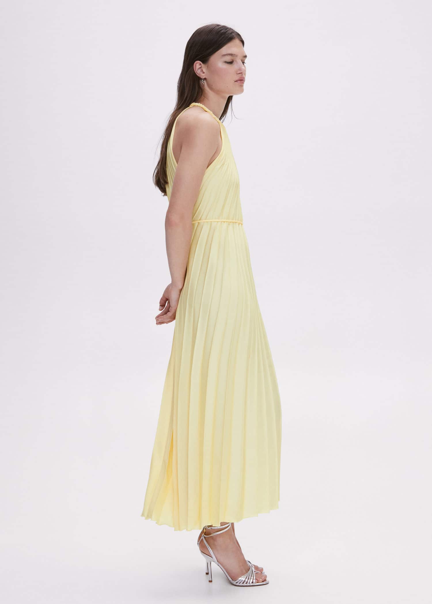 strapless open back dress Zapaka Women Eucalyptus Tiered Bridesmaid Dress A Line Off The Shoulder Pleated Long Wedding Party Dress, Eucalyptus / US4 main image 1
