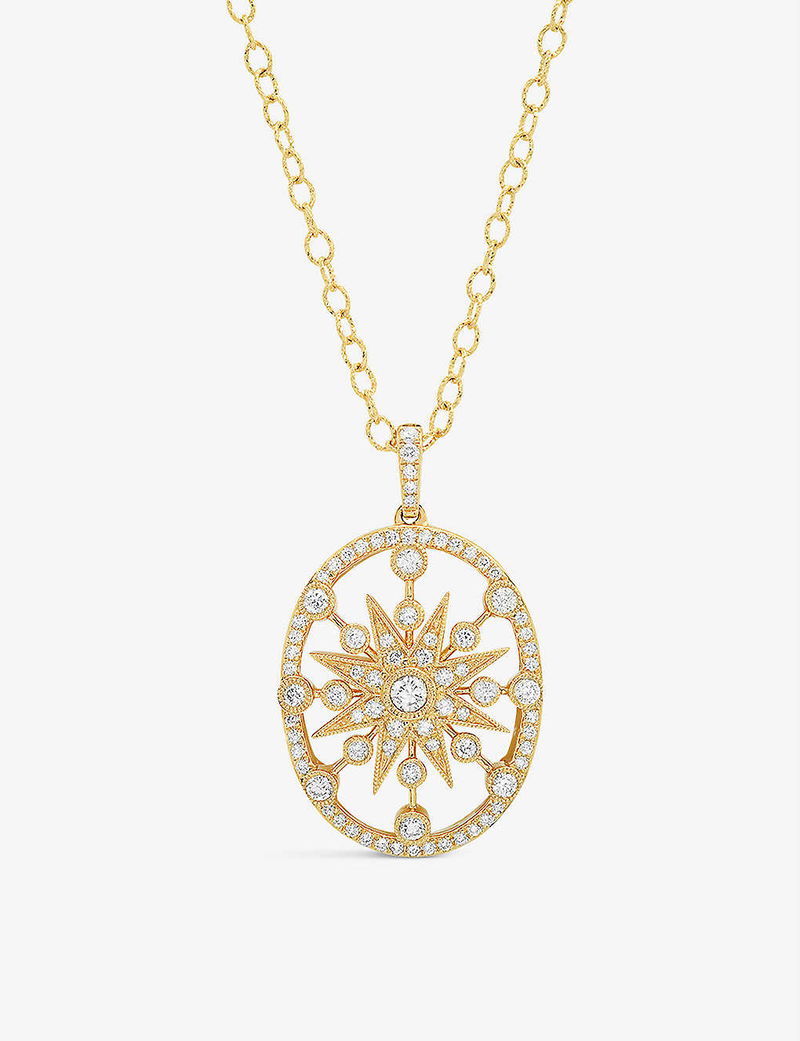 18ct Yellow Gold 0.58ct Diamond Pendant Necklet 