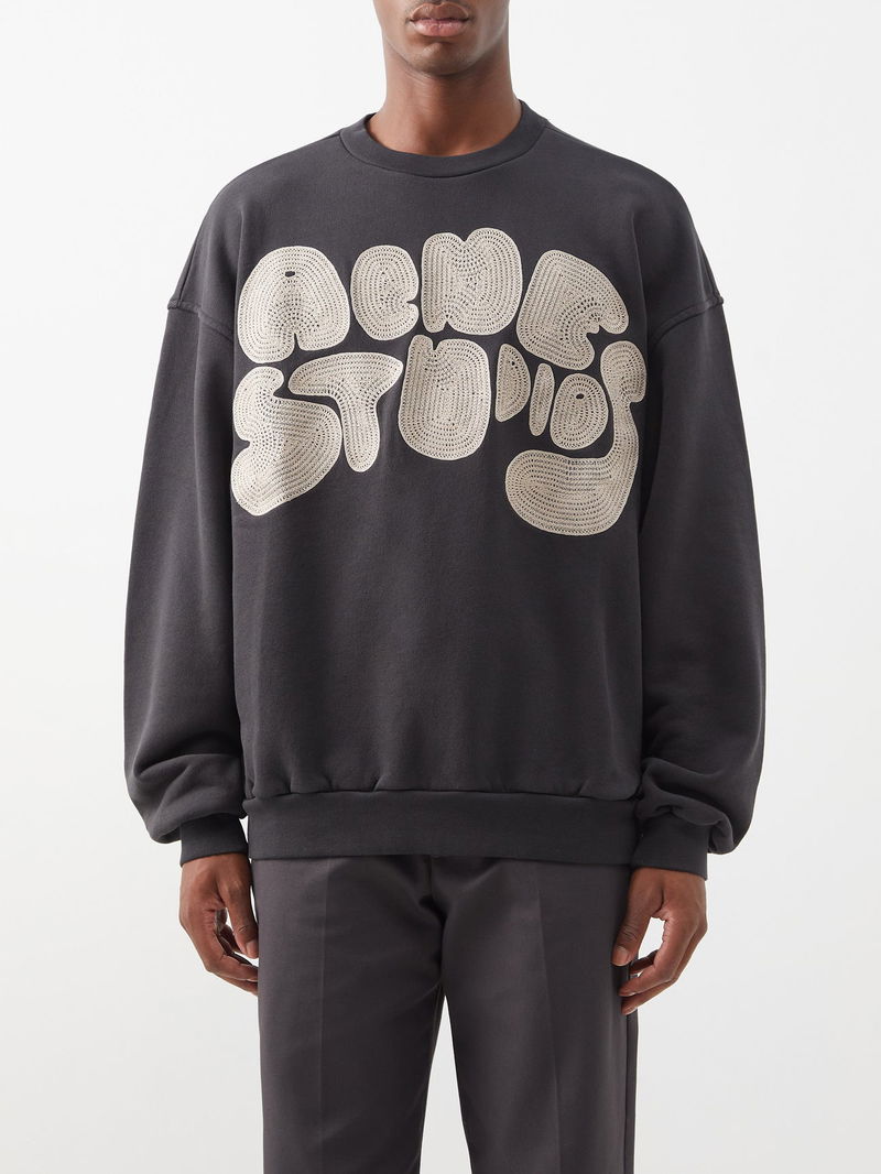 ACNE STUDIOS Fyre Bubble-Logo Jersey Sweatshirt | endource
