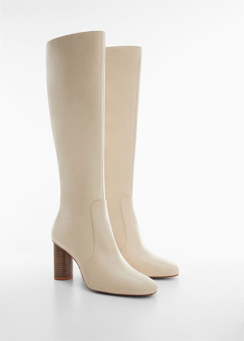 MANGO Round-Toe Leather Boots endource