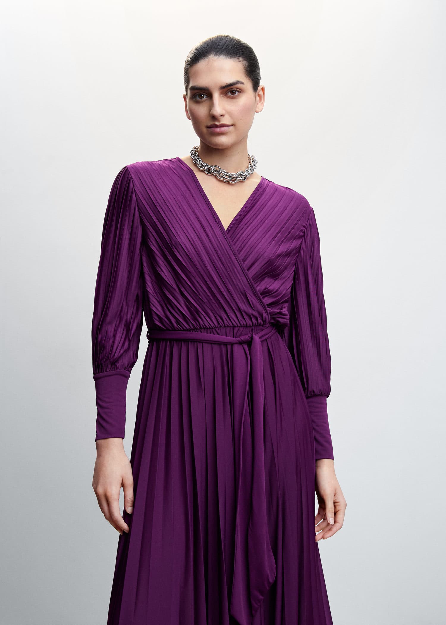 mango pleated wrap dress MANGO Pleated Wrap Dress