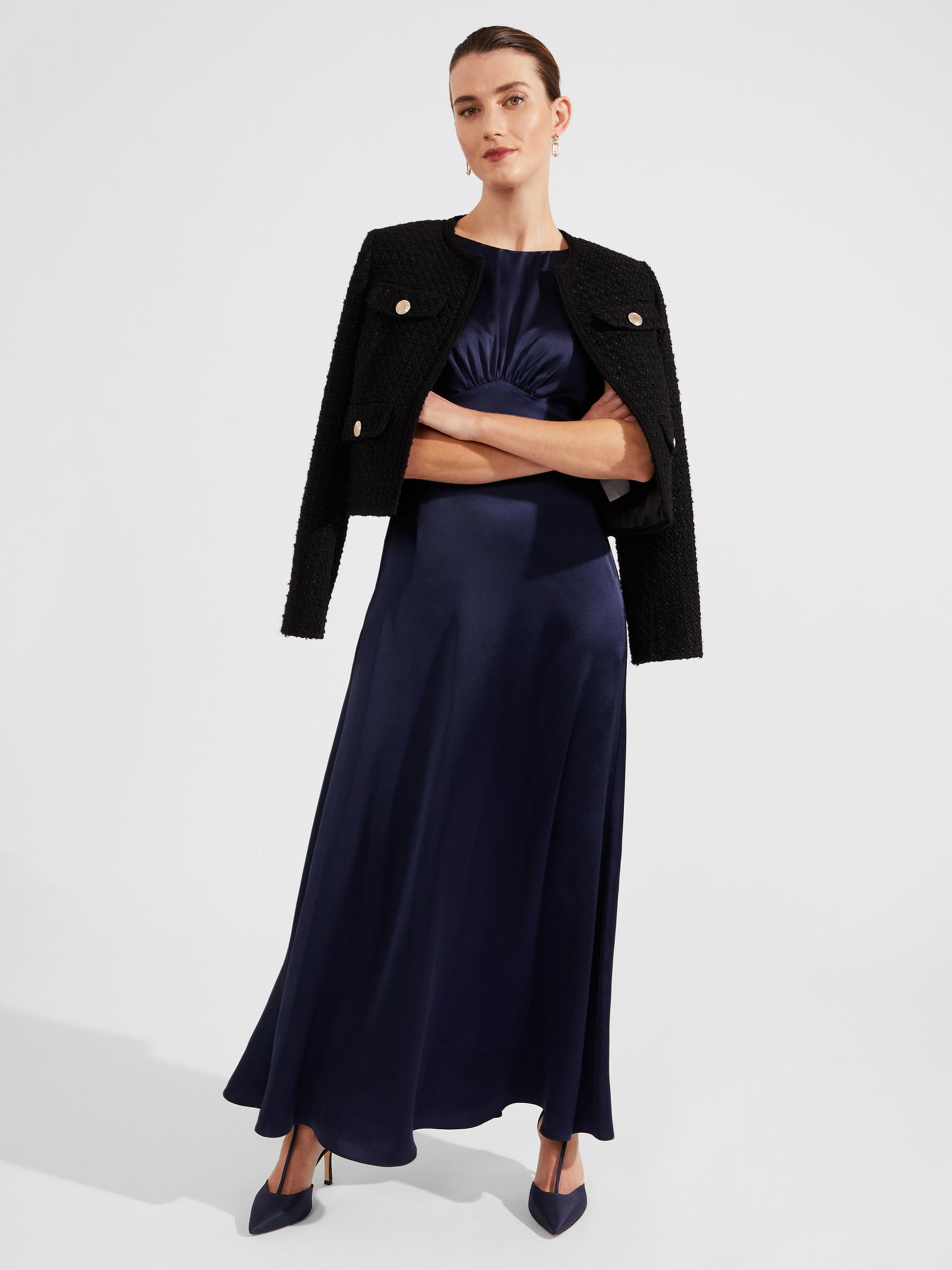 hobbs jemma satin empire line maxi dress HOBBS Jemma Empire Line Maxi Satin Dress