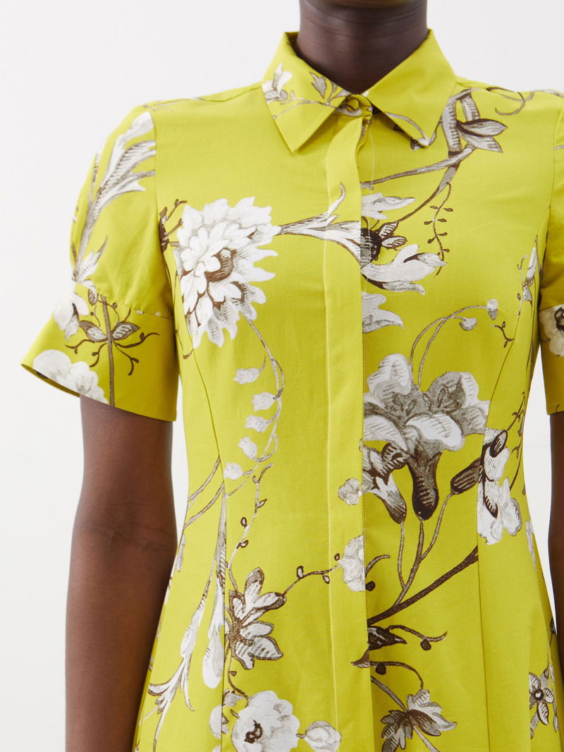 ERDEM Ilana Floral-Print Cotton-Faille Gown | endource
