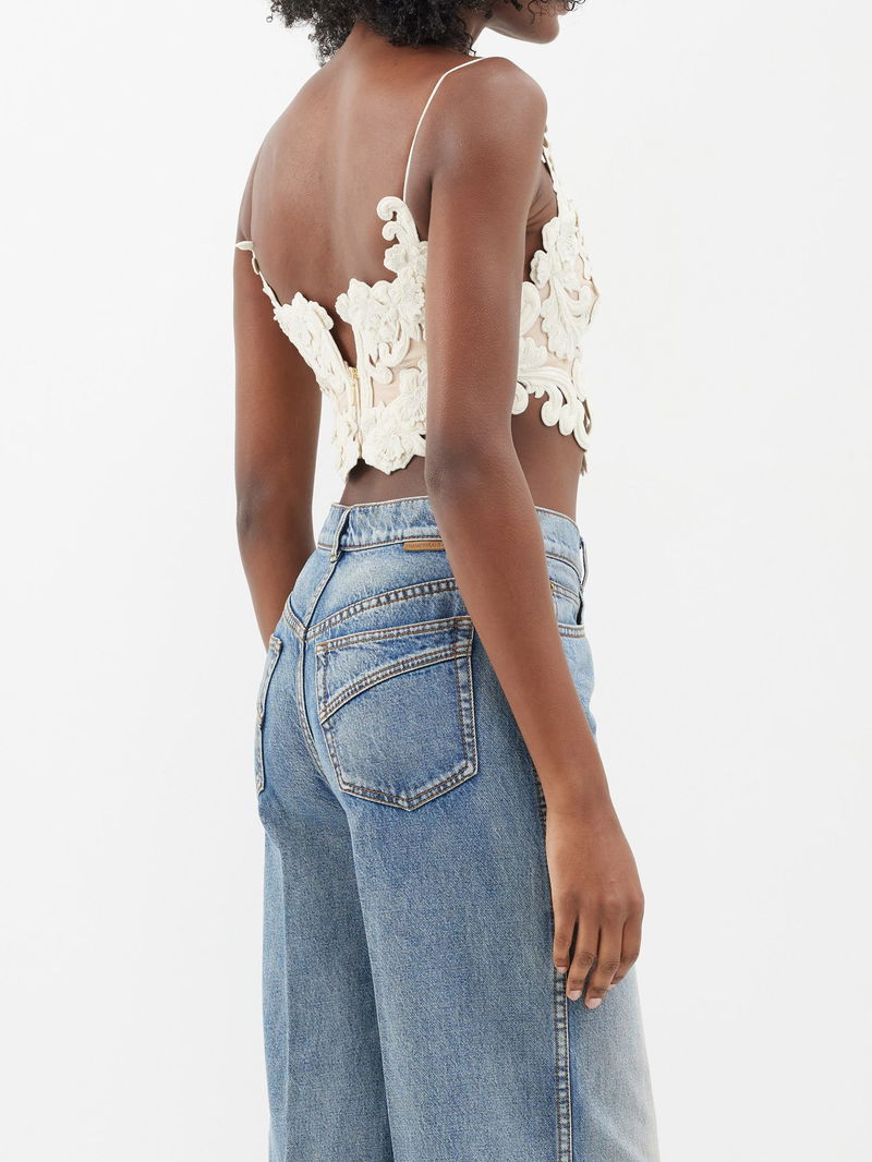 ZIMMERMANN Sensory Lace Cropped Top - Farfetch