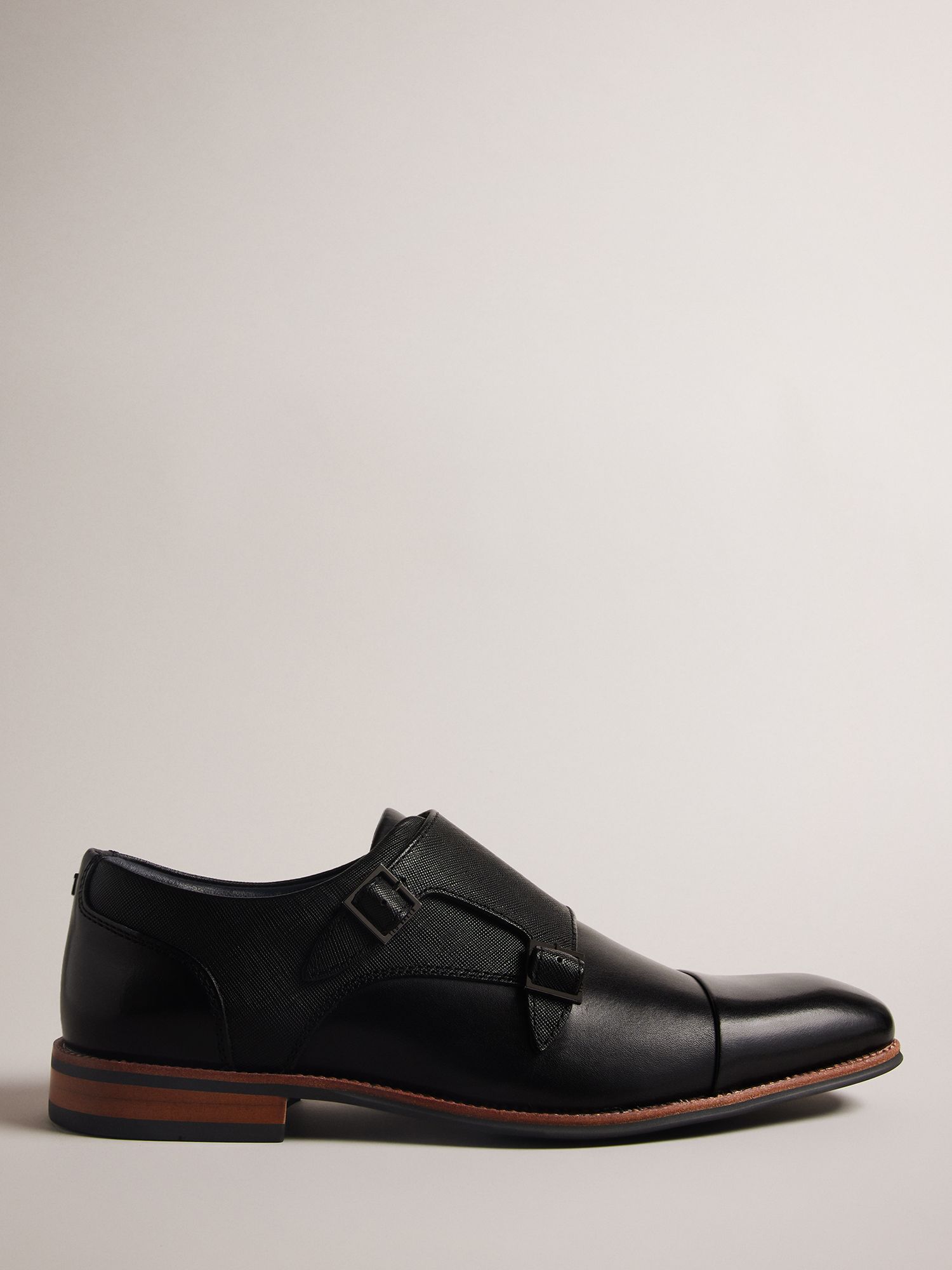 Ted Baker Men\'s Double Monk Strap Oxfords - Dark Brown Boston Double Monk Strap Maroon Leather Shoes For Men - The  main image 2