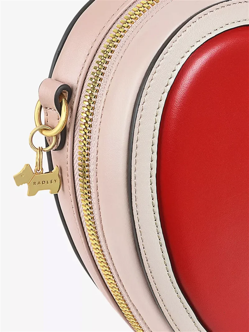 Radley pink heart shaped bag in collaboration with the British