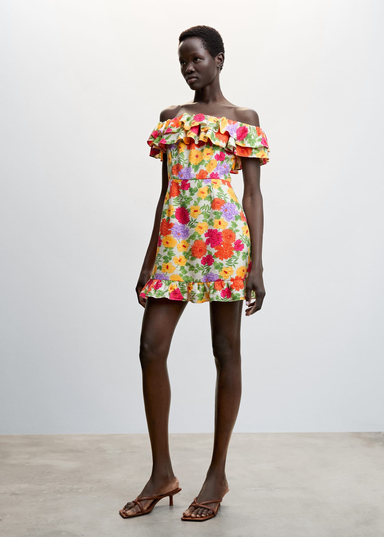 mango short ruffle dress MANGO Short Ruffled Dress