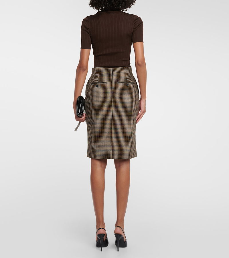 brown wool pencil skirt