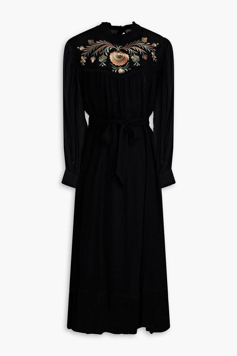ANTIK BATIK Igor Embroidered Georgette Midi Dress | endource