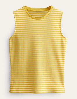 FAITHFULL THE BRAND Alora Striped Ribbed-Knit Tank in Blue