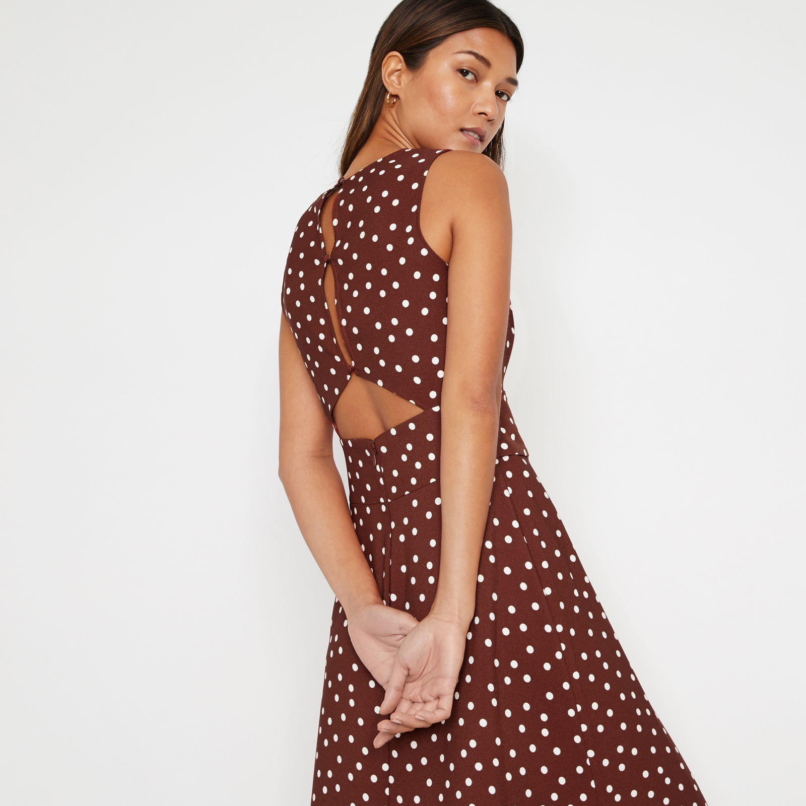 WAREHOUSE Polka Dot Midi Dress | endource