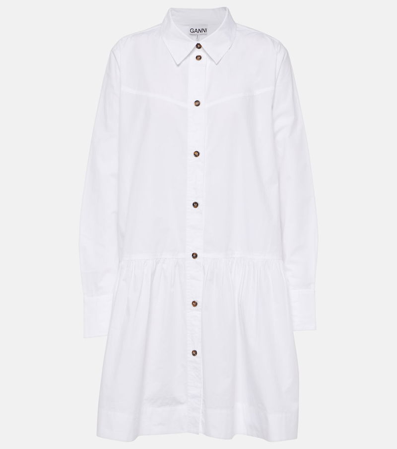 GANNI Cotton Poplin Shirt Dress endource