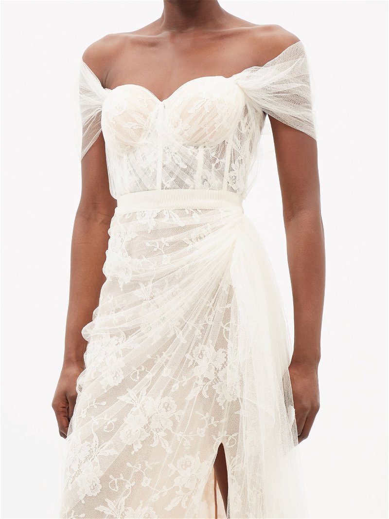 An ivory silk tulle corset dress - Alexander McQueen